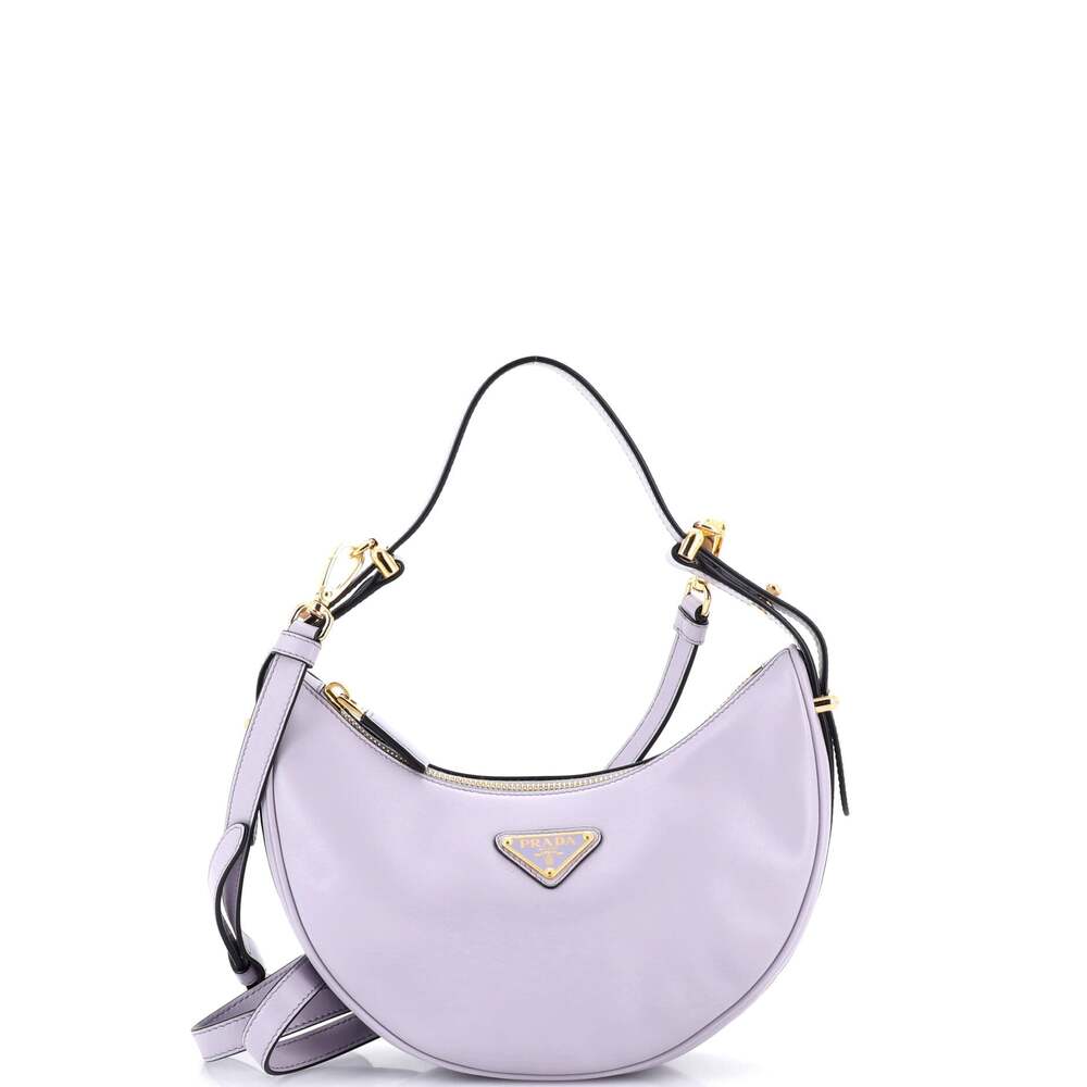 Prada Arque Half Moon Hobo Leather #241396P24B